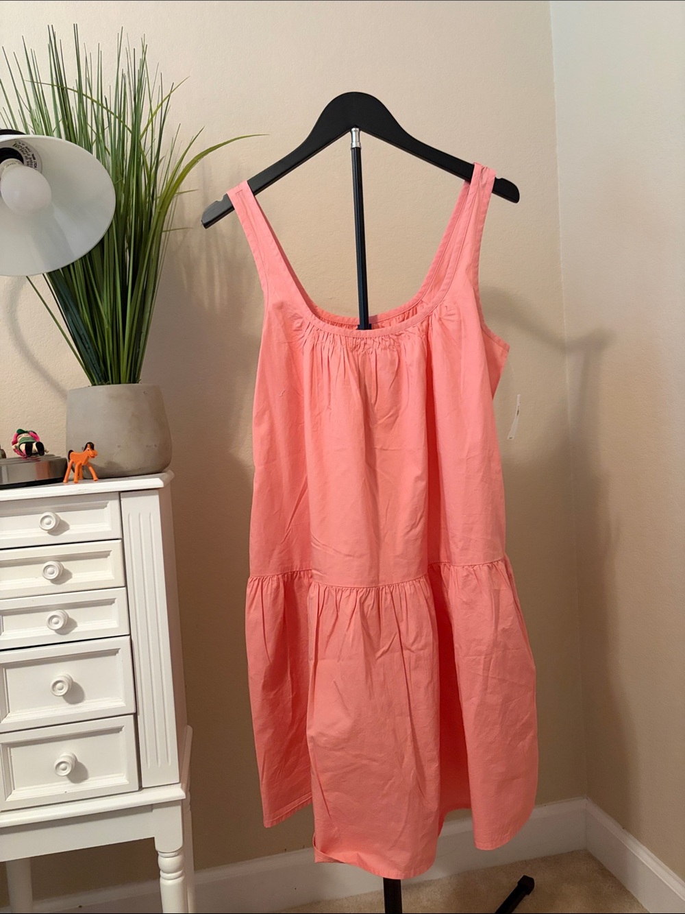 Old Navy Coral Pink Smocked Strap Dress